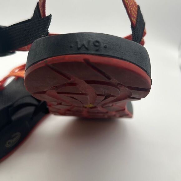 Chaco ZX2 Orange Yellow Vibram Sole Sport Hiking Toe Loop Sandals Womens‎ Sz W9 - Picture 7 of 7